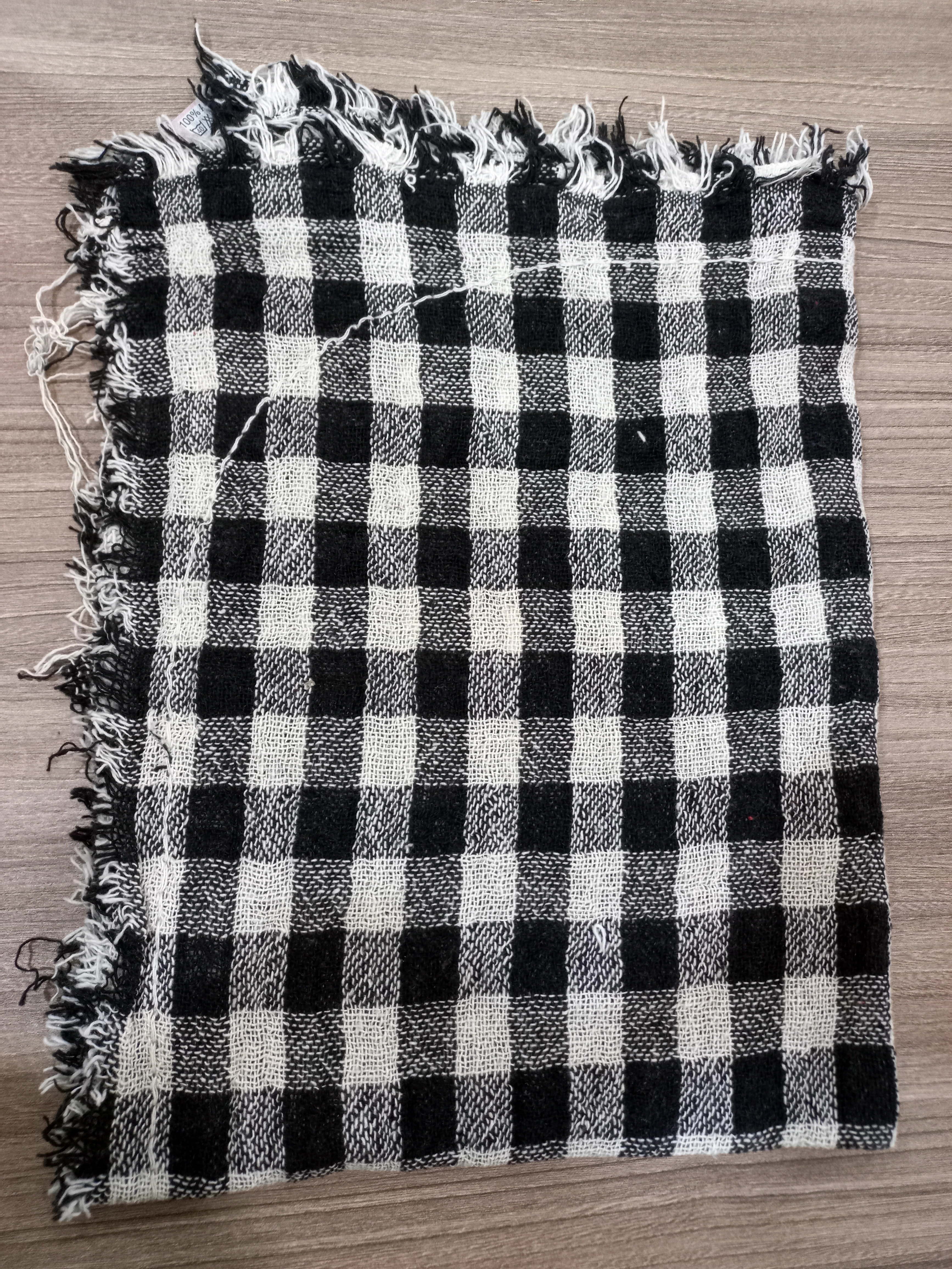 Saco Alvejado Xadrez Preto 47x70cm