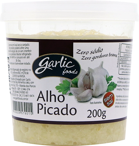 Alho Picado sem Sal GARLIC Pote 200g