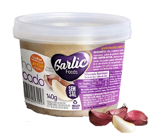 Alho Garlic 140g Picado C/fibras Pote