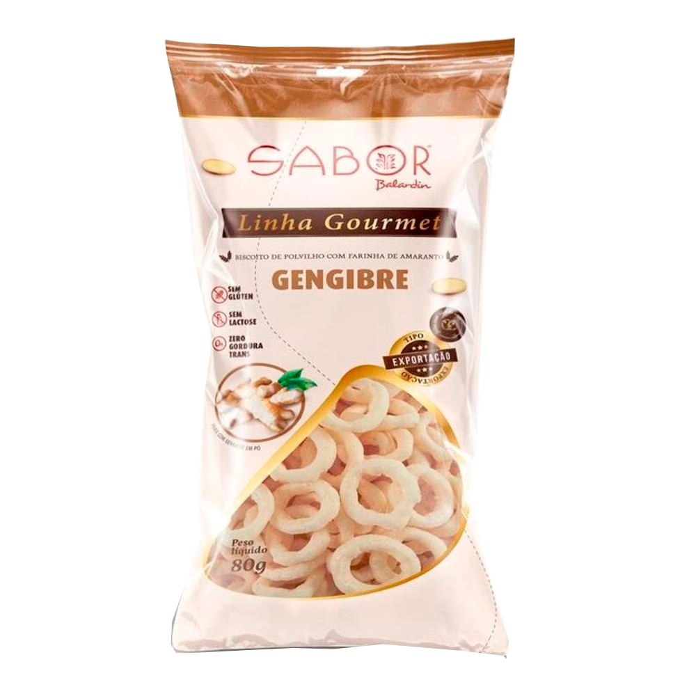 Bisc Polvilho Sabor Balardin Gengibre 80g