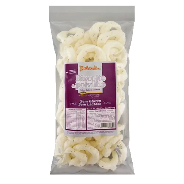 Bisc Trad S/lactose C/chia Balardin 60g