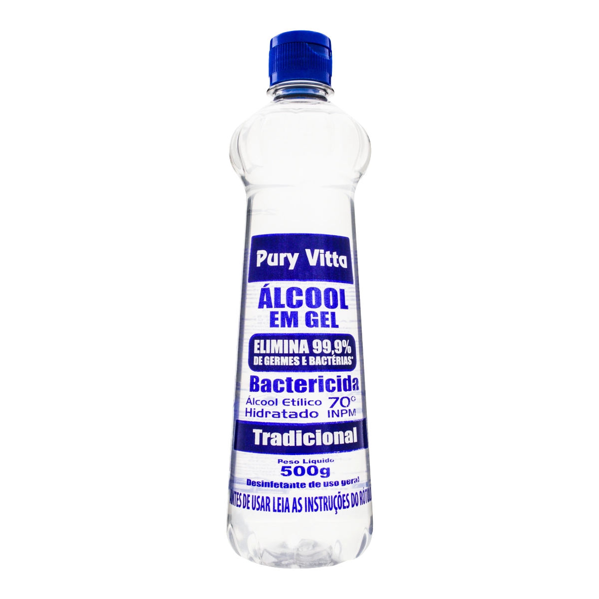 álcool Em Gel 70°inpm Tradicional Pury Vitta Frasco 500g