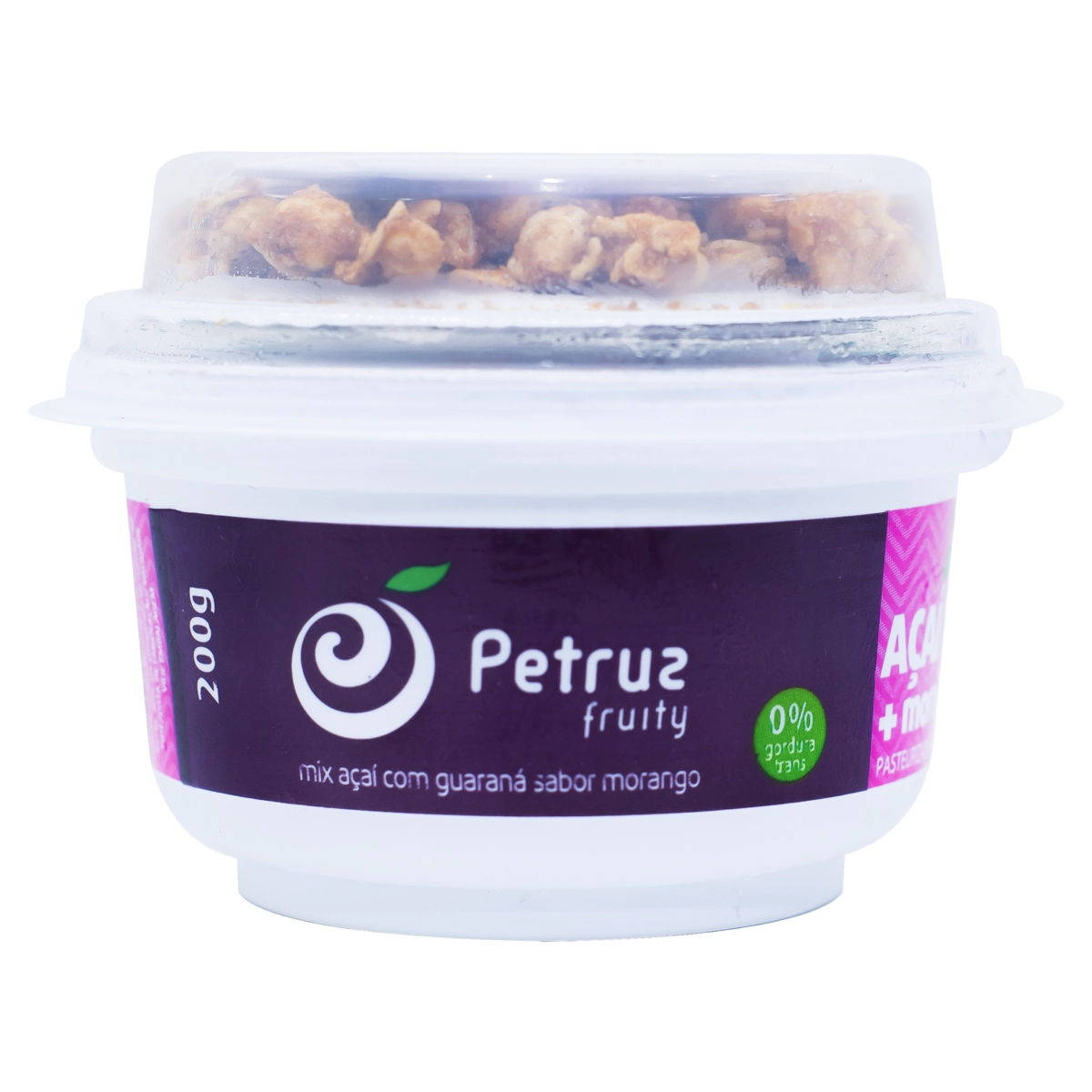 Açaí Com Guaraná E Granola Morango Petruz Pote 200g