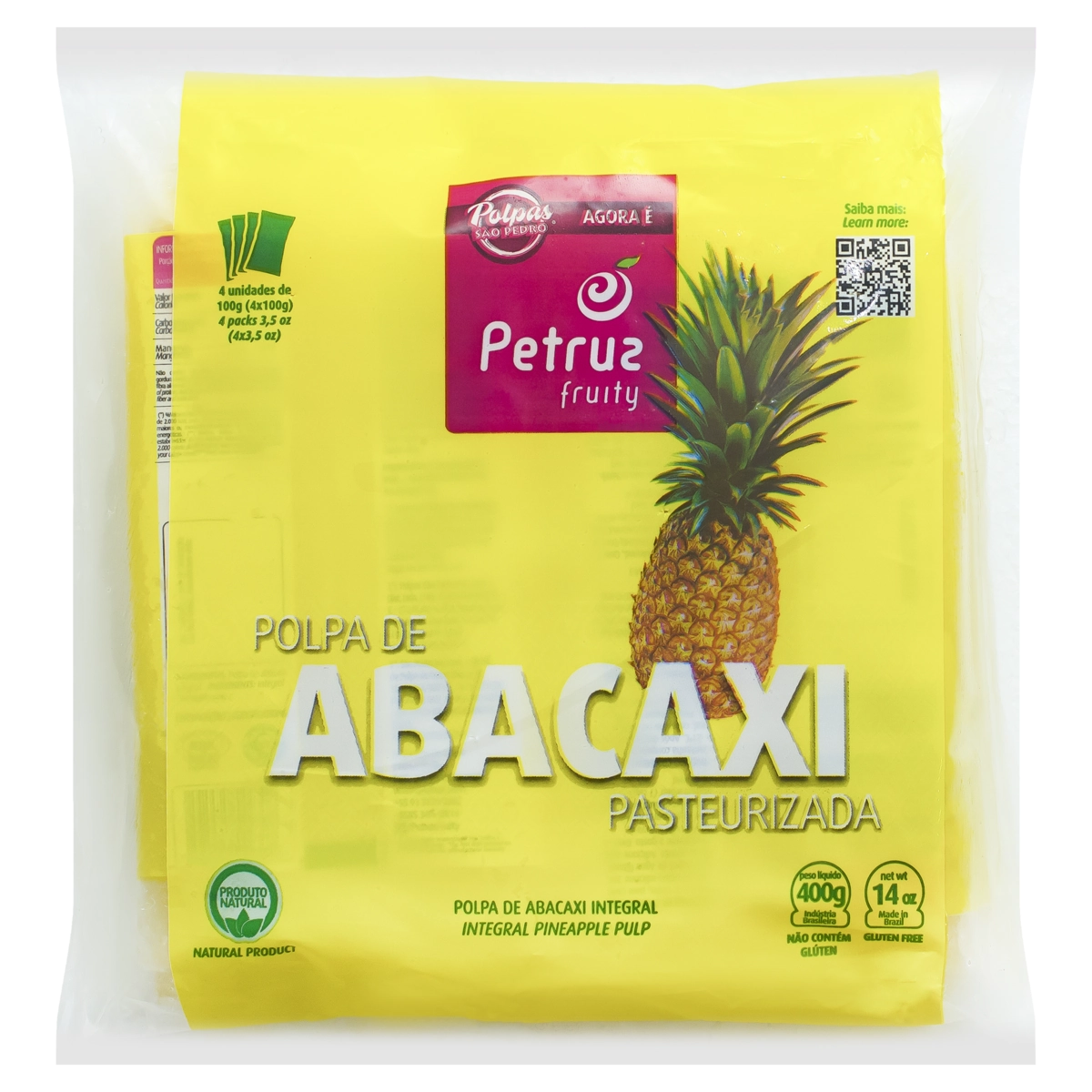 Polpa De Fruta Abacaxi Petruz Pacote 400g 4 Unidades