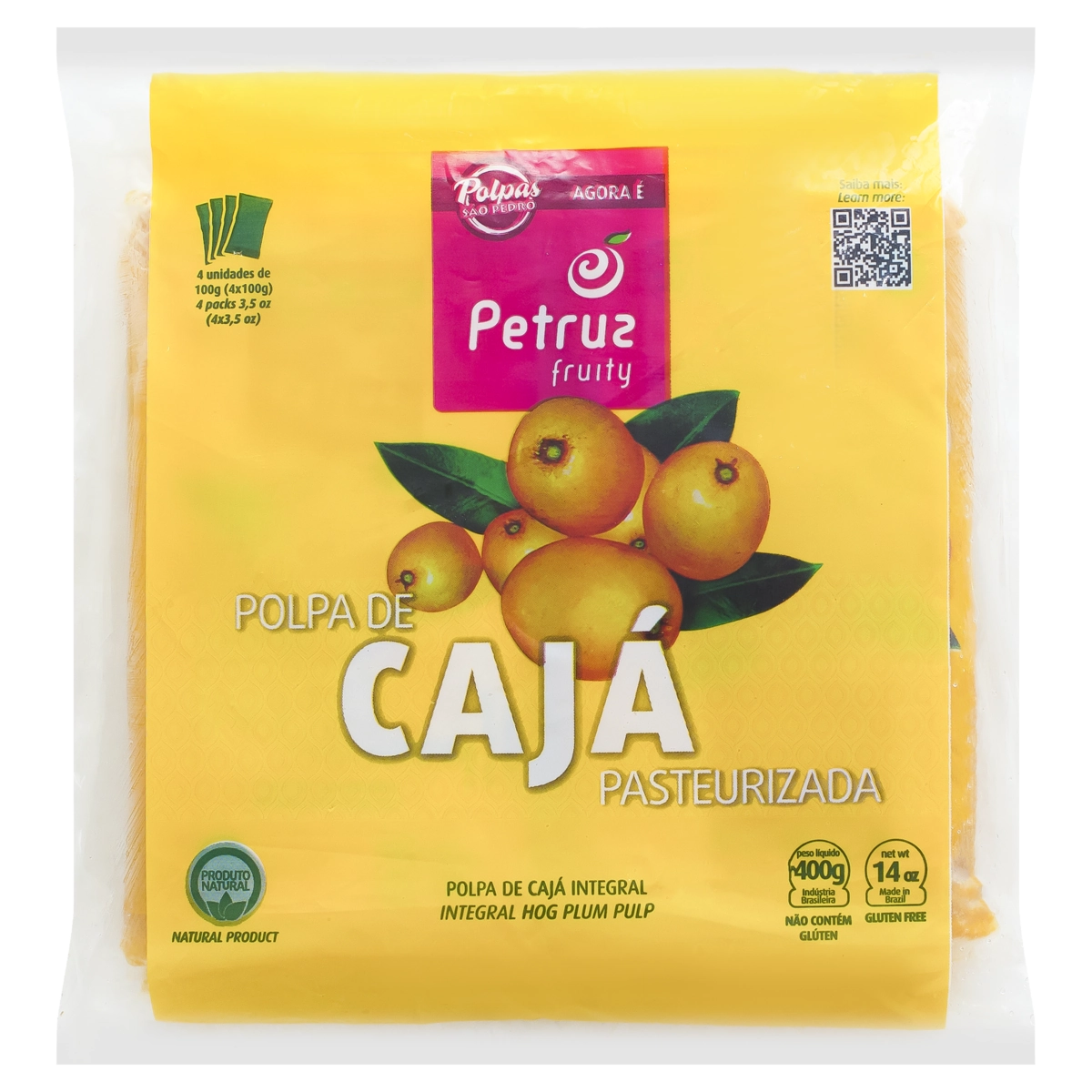 Polpa De Fruta Cajá Petruz Pacote 400g 4 Unidades