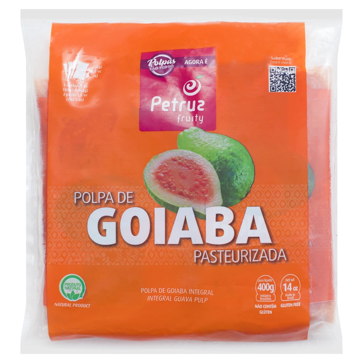 Polpa De Fruta Goiaba Petruz Pacote 400g 4 Unidades