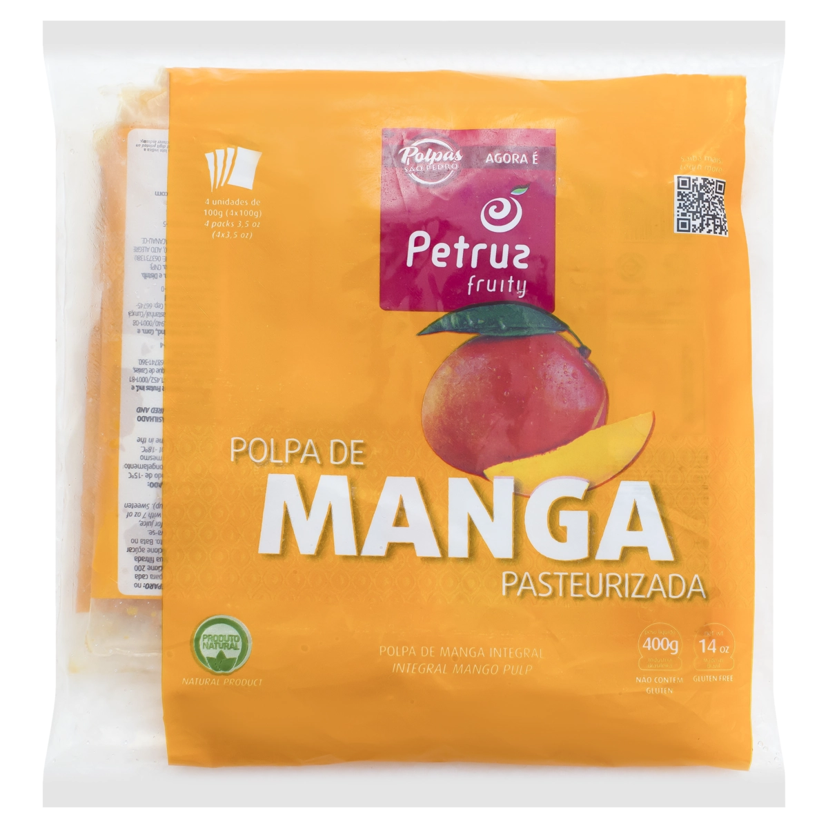 Polpa De Fruta Manga Petruz Pacote 400g 4 Unidades