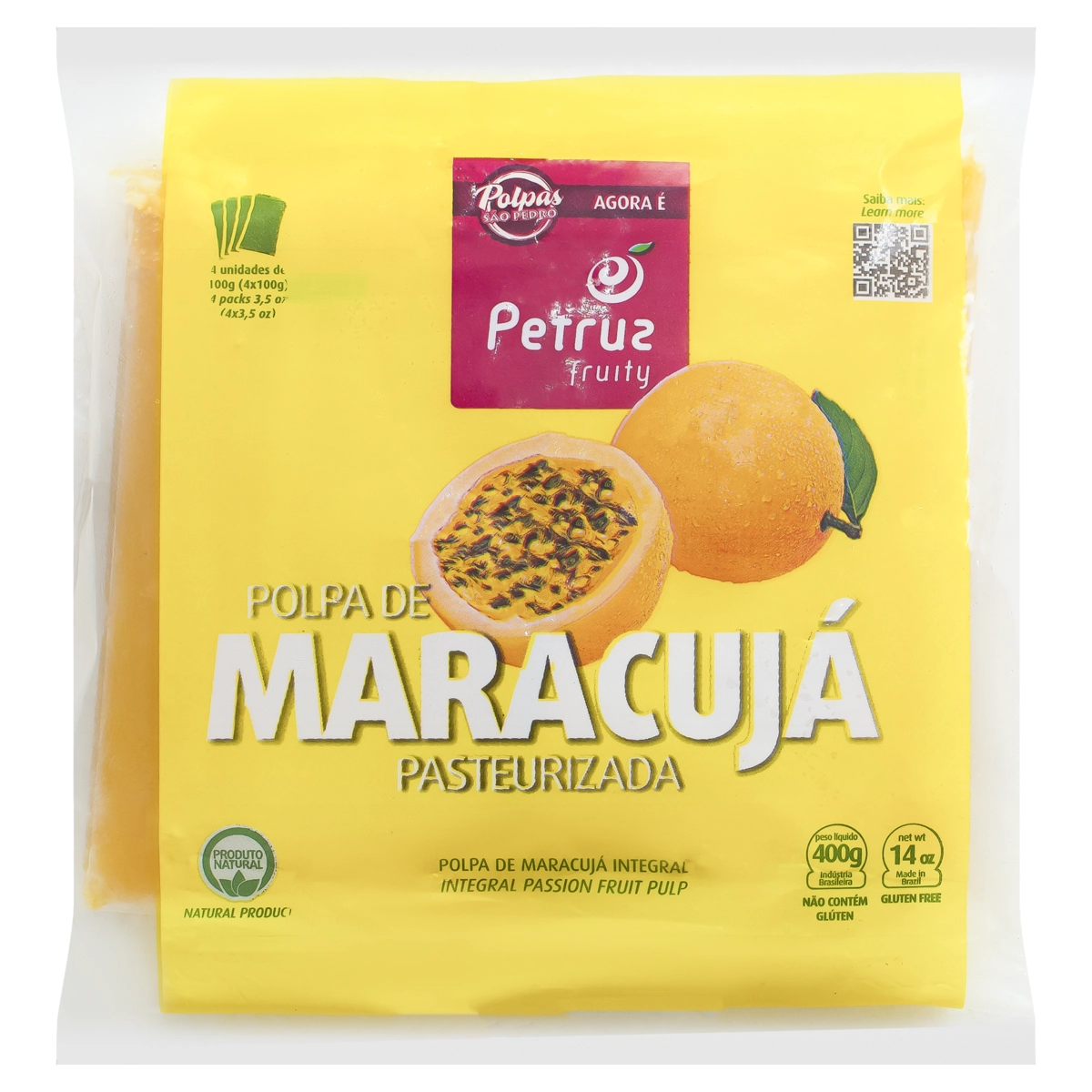 Polpa De Fruta Maracujá Petruz Pacote 400g 4 Unidades