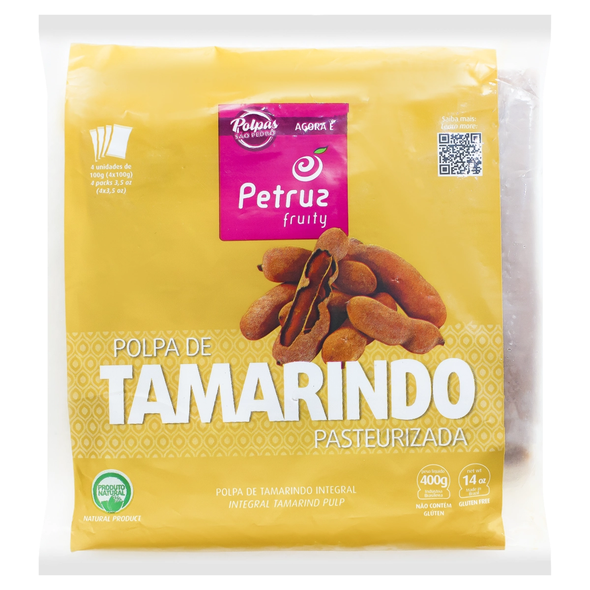 Polpa De Fruta Tamarindo Petruz Pacote 400g 4 Unidades