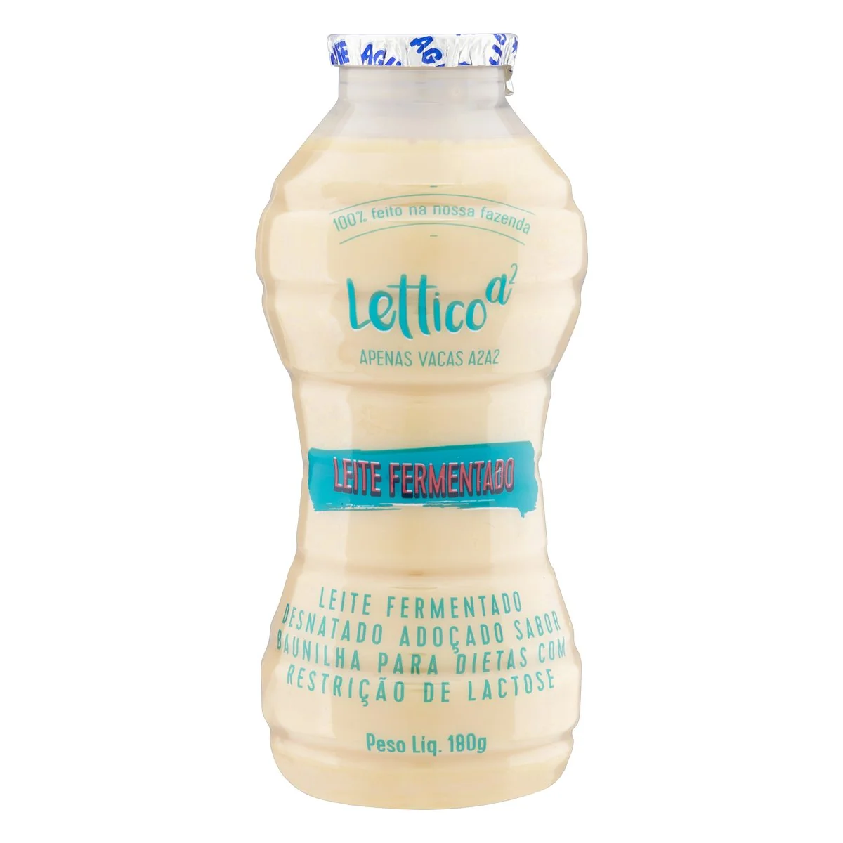 Leite Fermentado Desnatado Baunilha Zero Lactose Lettico a² 180g