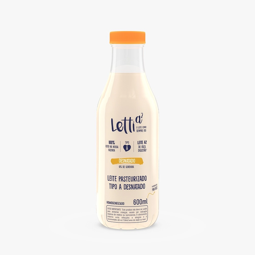 Leite Pasteurizado Homogeneizado Tipo A Desnatado Letti A Garrafa 500ml