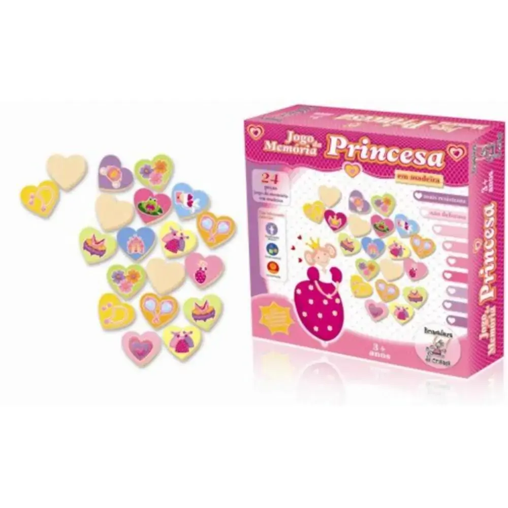 Brinquedo.jogo Memoria Madeira Princesas Ref.9534