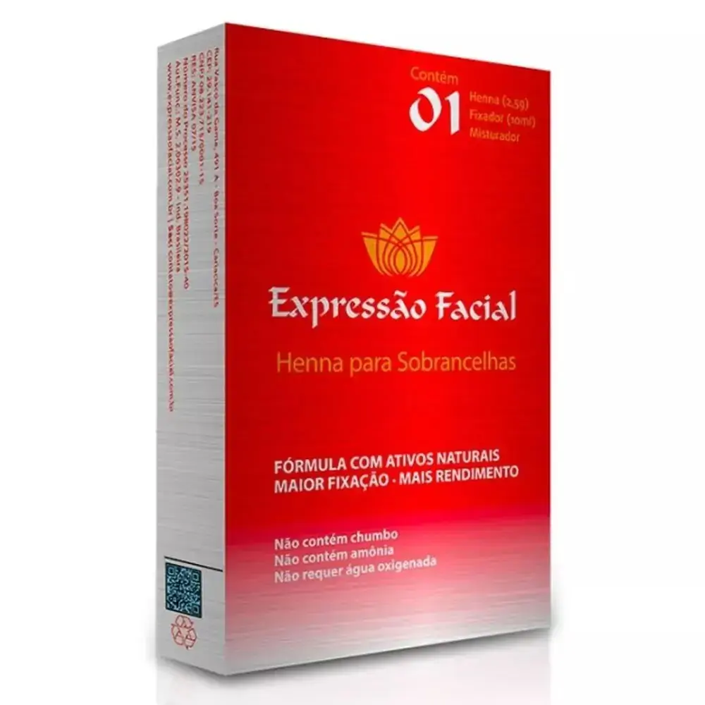 Henna Expressão Facial - Hintz Cosméticos - Castanho Escuro 2,5g