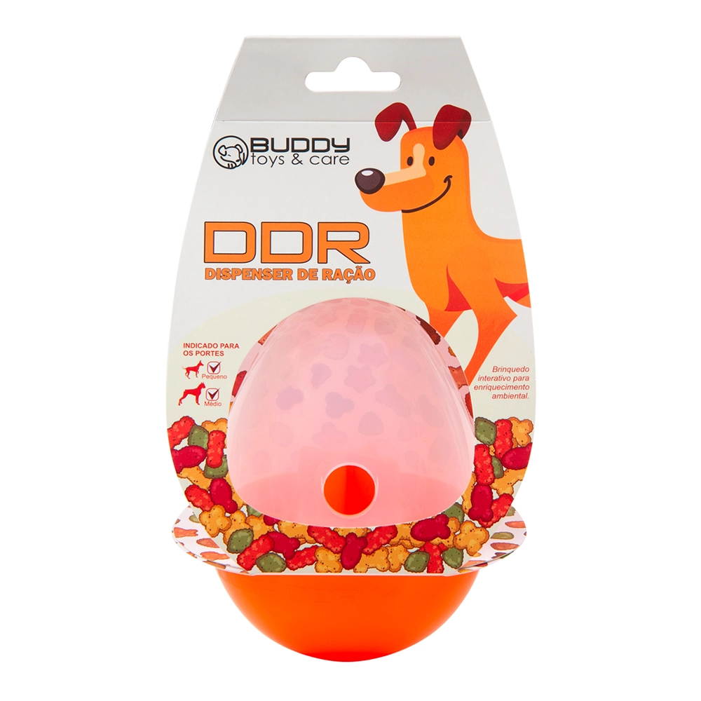 Brinquedo DDR Dispenser de Ração e Petiscos para Cães de todos os portes e idades - Buddy Toys