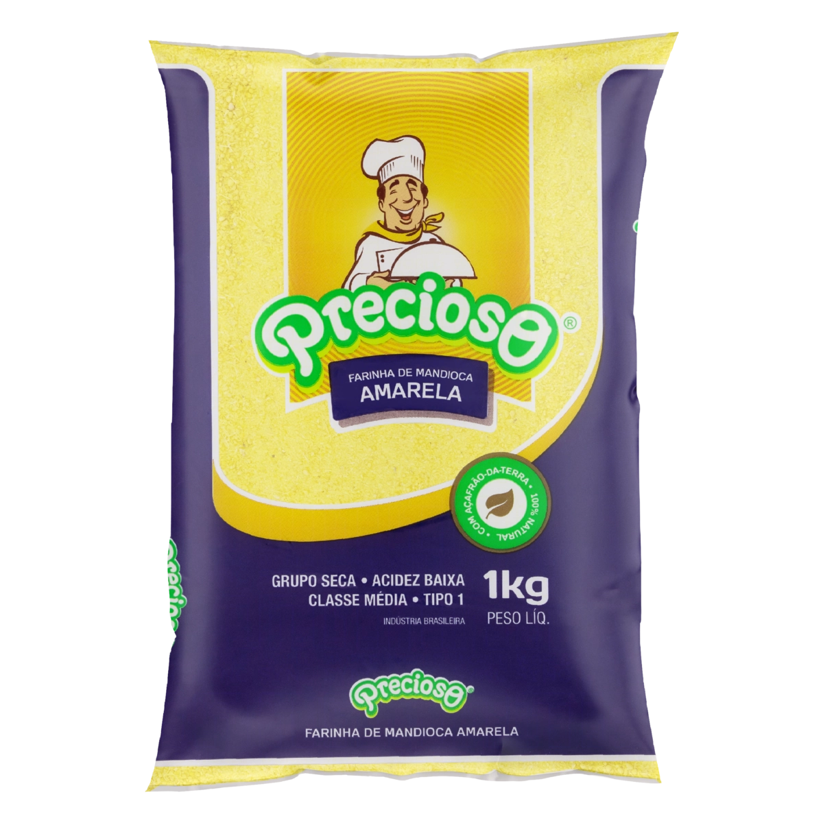 Farinha De Mandioca Tipo 1 Amarela Precioso Pacote 1kg