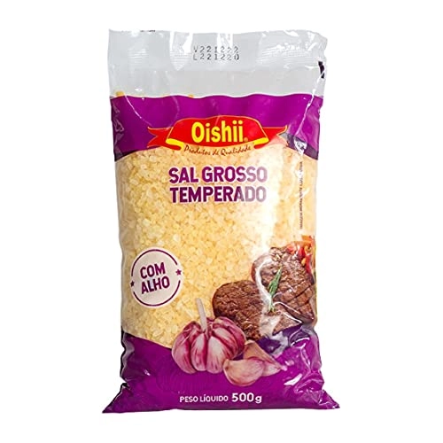 Sal Grosso Temperado Alho Oishii Pacote 500g