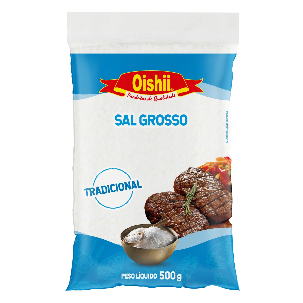 Sal Grosso Tradicional Oishii Pacote 500g