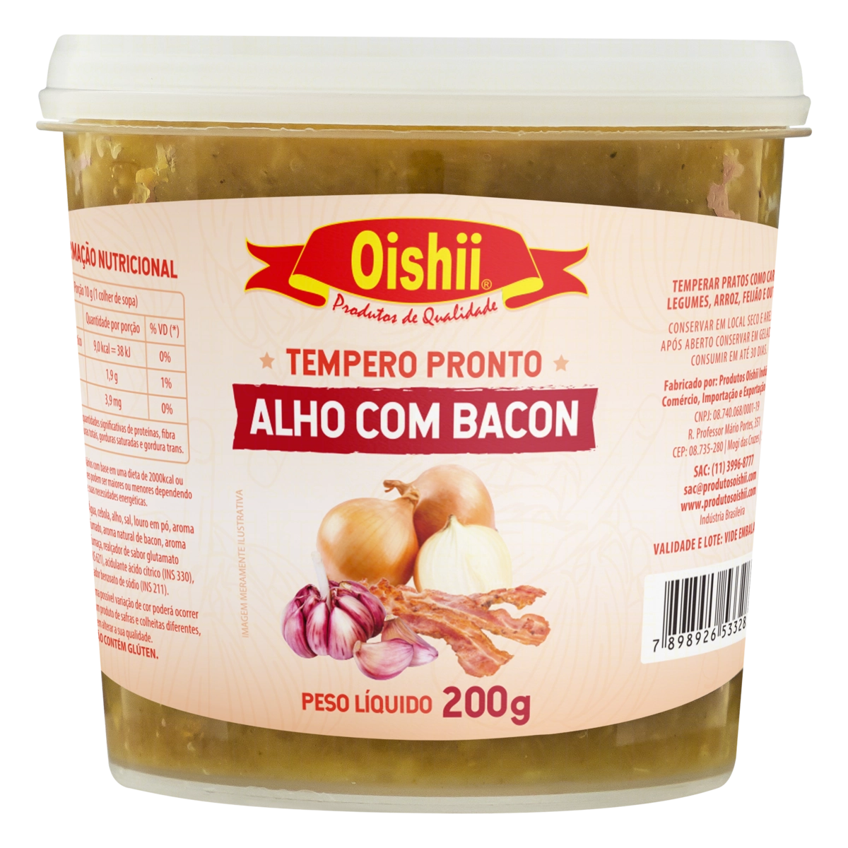 Alho Com Bacon Oishii Pote 200g