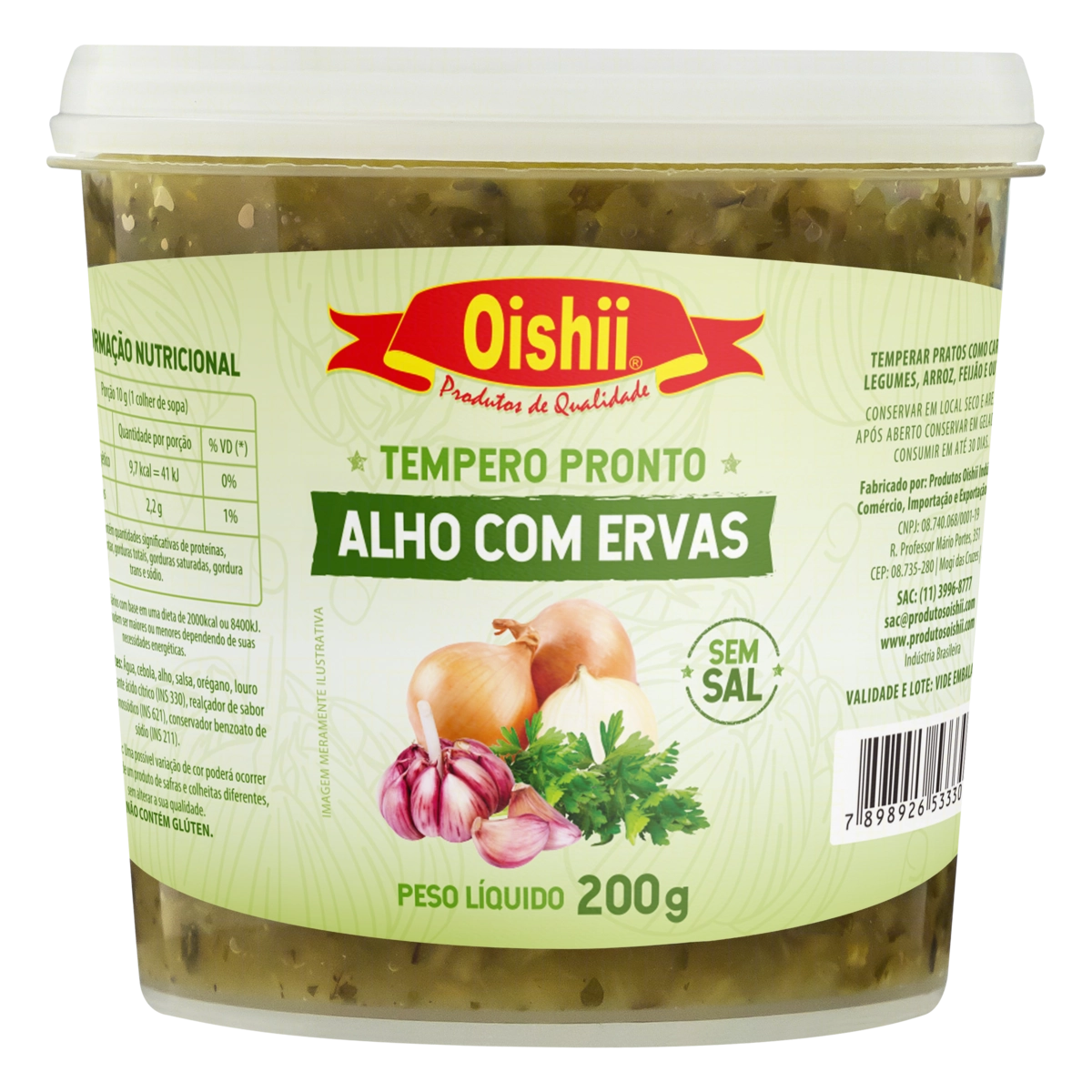 Alho Com Ervas Oishii Pote 200g