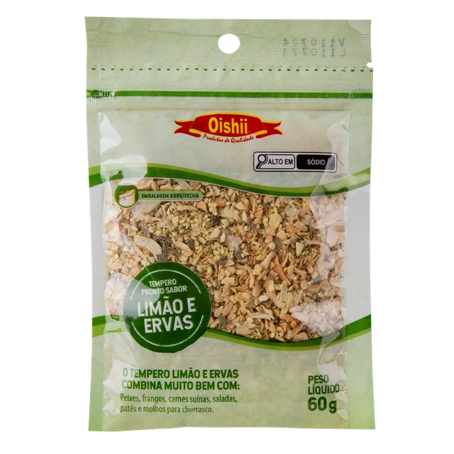 Tempero Limão E Ervas Oishii Pouch 60g