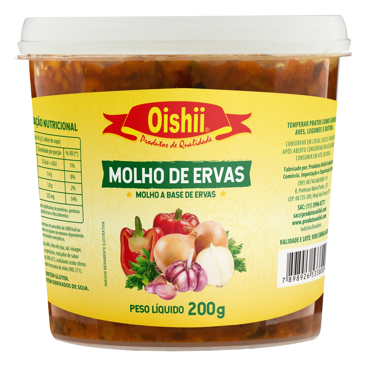Molho De Ervas Oishii Pote 200g