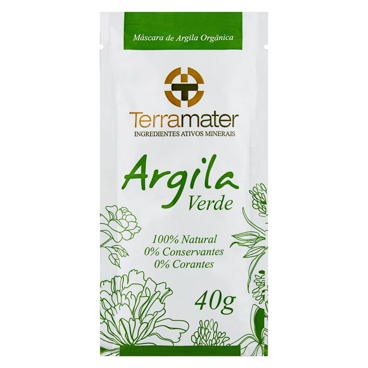 Máscara De Argila Verde Orgânica Terramater Sachê 40g