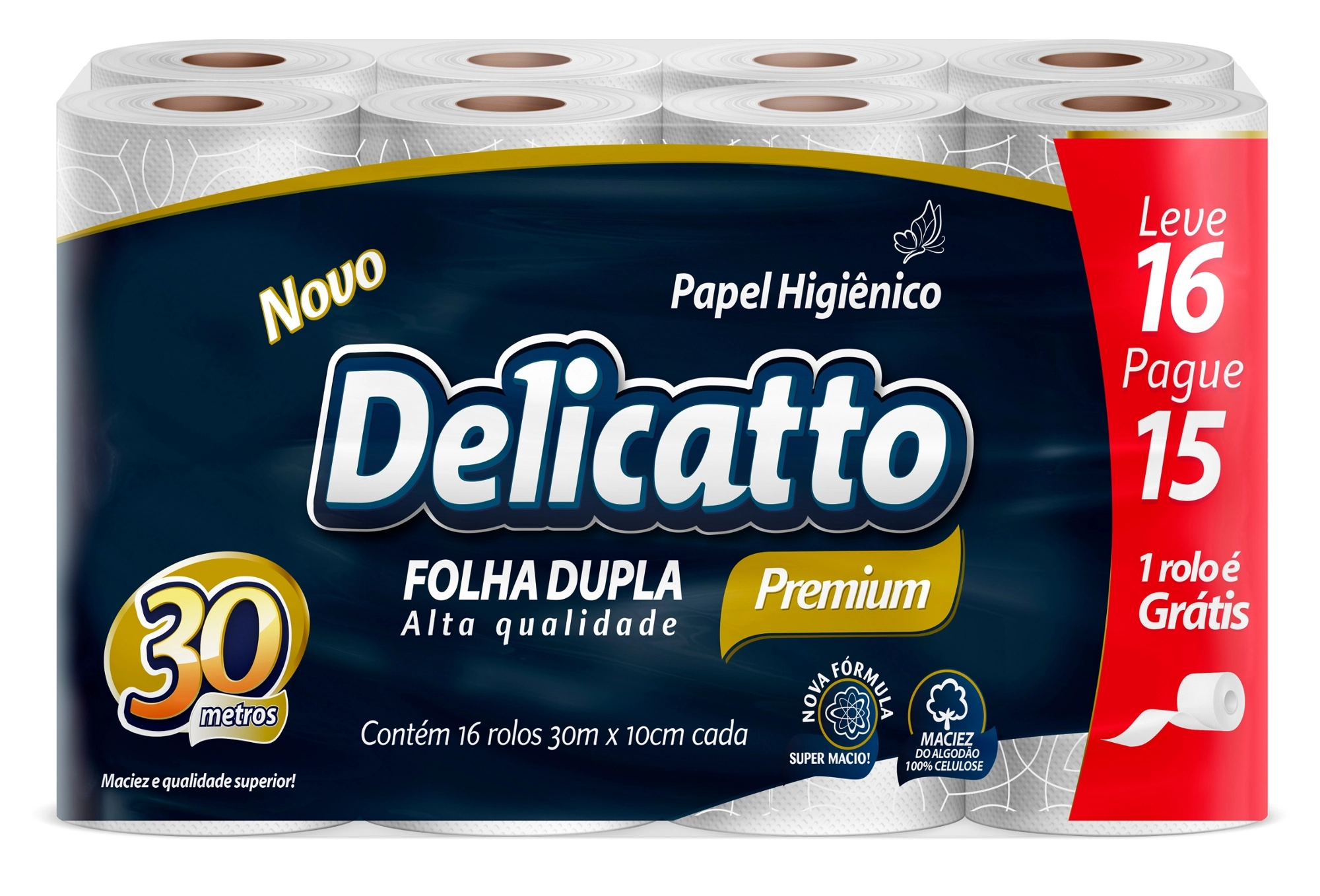 Papel Hig Delicatto Premium 16 Un 30m