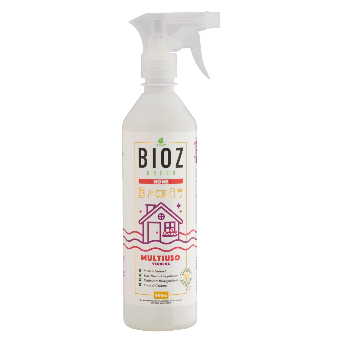 Limpador Multiuso Verbena Bioz Green Home Frasco 600ml Borrifador