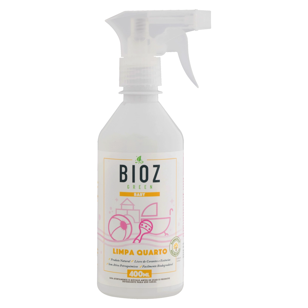 Detergente Limpa Quarto Bioz Green Baby Frasco 400ml Borrifador