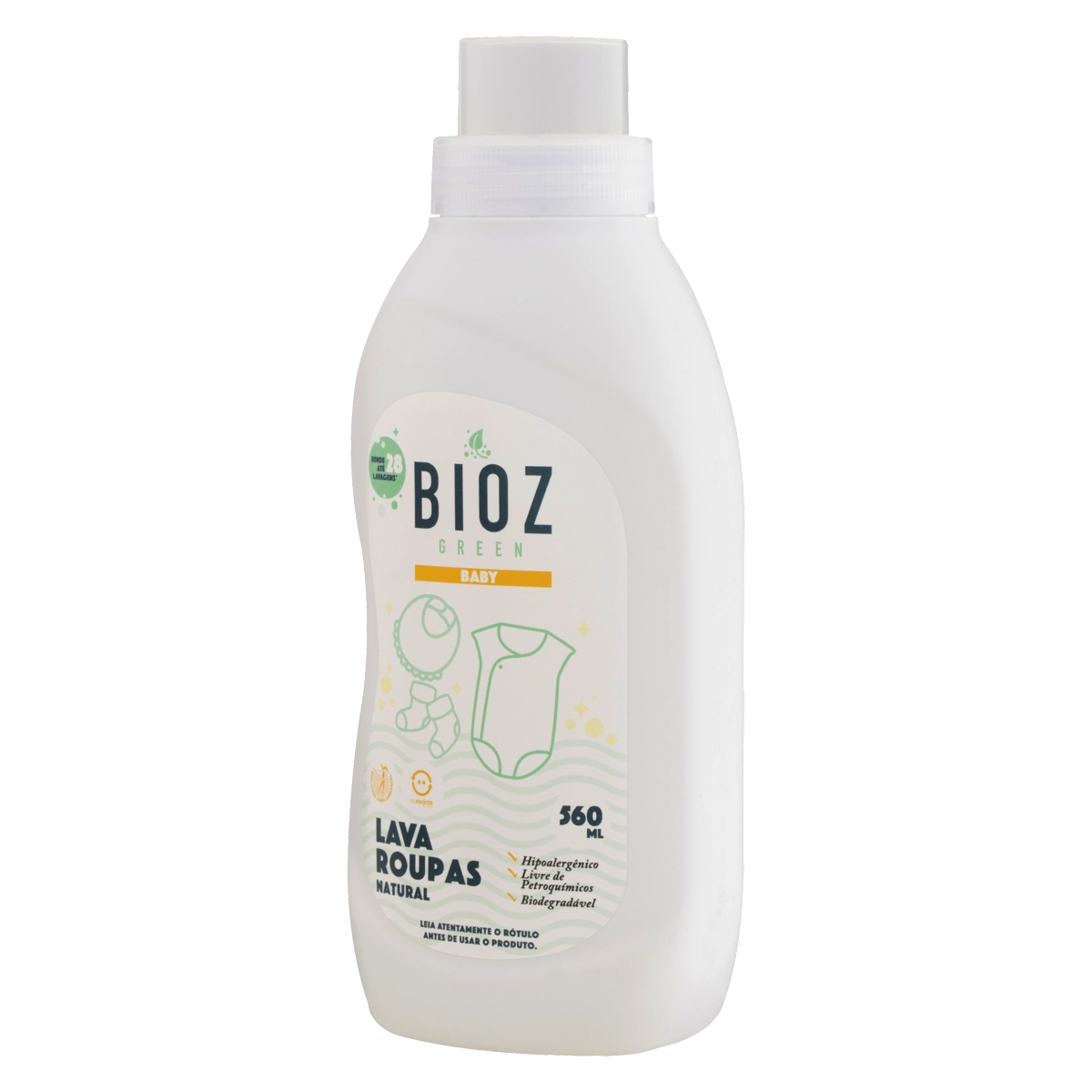 Lava Roupas Líquido Natural Bioz Green Baby Frasco 560ml