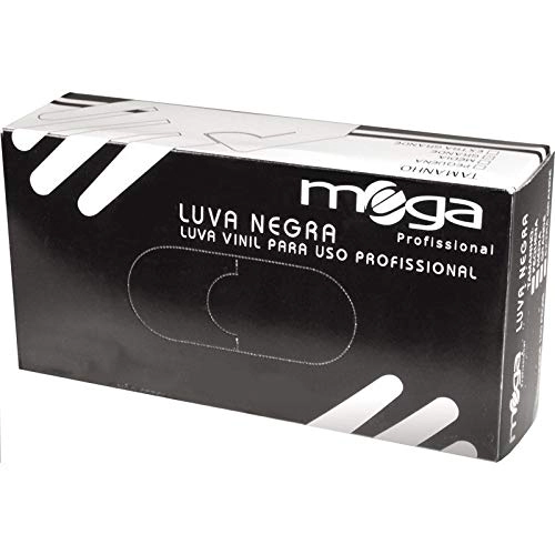Mega Luva Vinil Preta C/ 50 Média