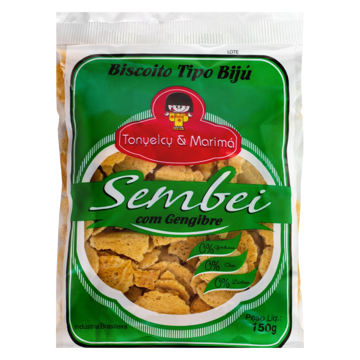Biscoito Biju Sembei Gengibre Tonyelcy Marimá Pacote 150g