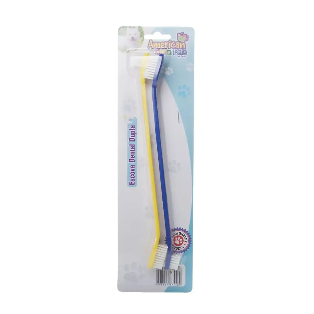 Escova Dental Dupla Blister Com 2 Unids. American Pets