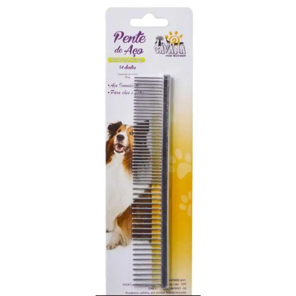 Pente De Aco 61 Dentes Pet Grooming