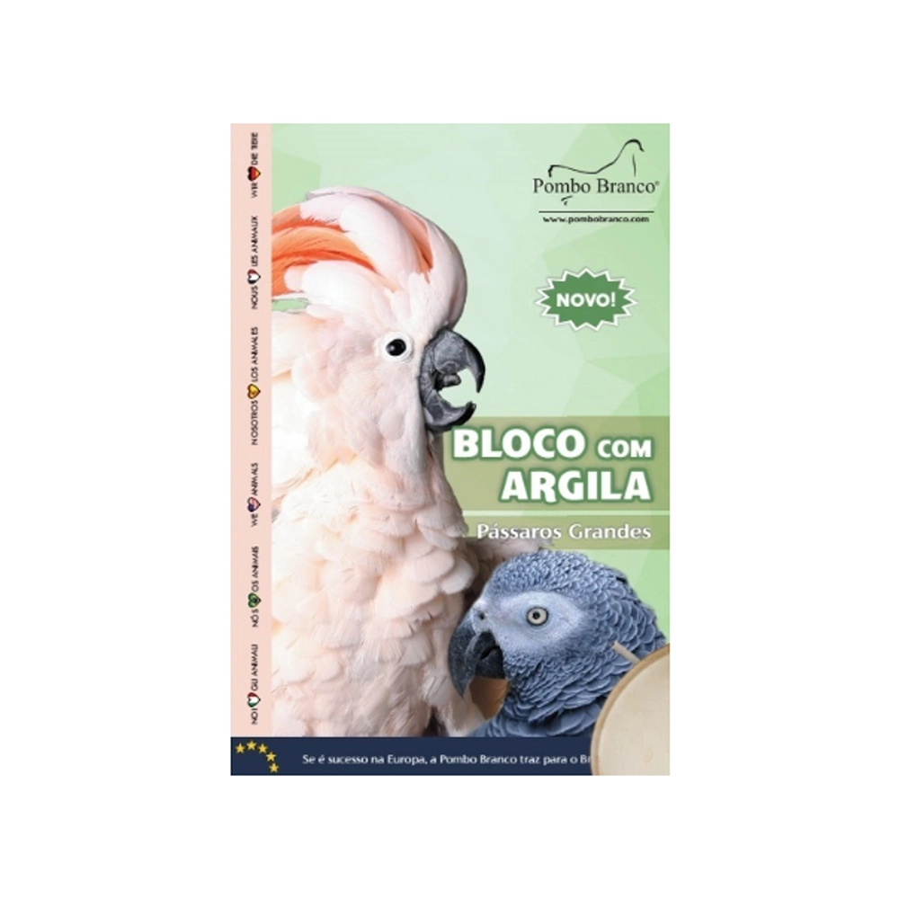 Bloco De Argila Animalissimo Com Carvão Para Passaros Grande