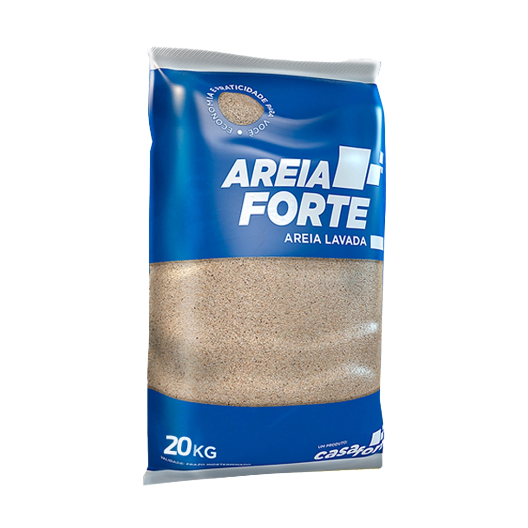 Areia Grossa Lavada Ensacada Saco de 20Kg Casa Forte