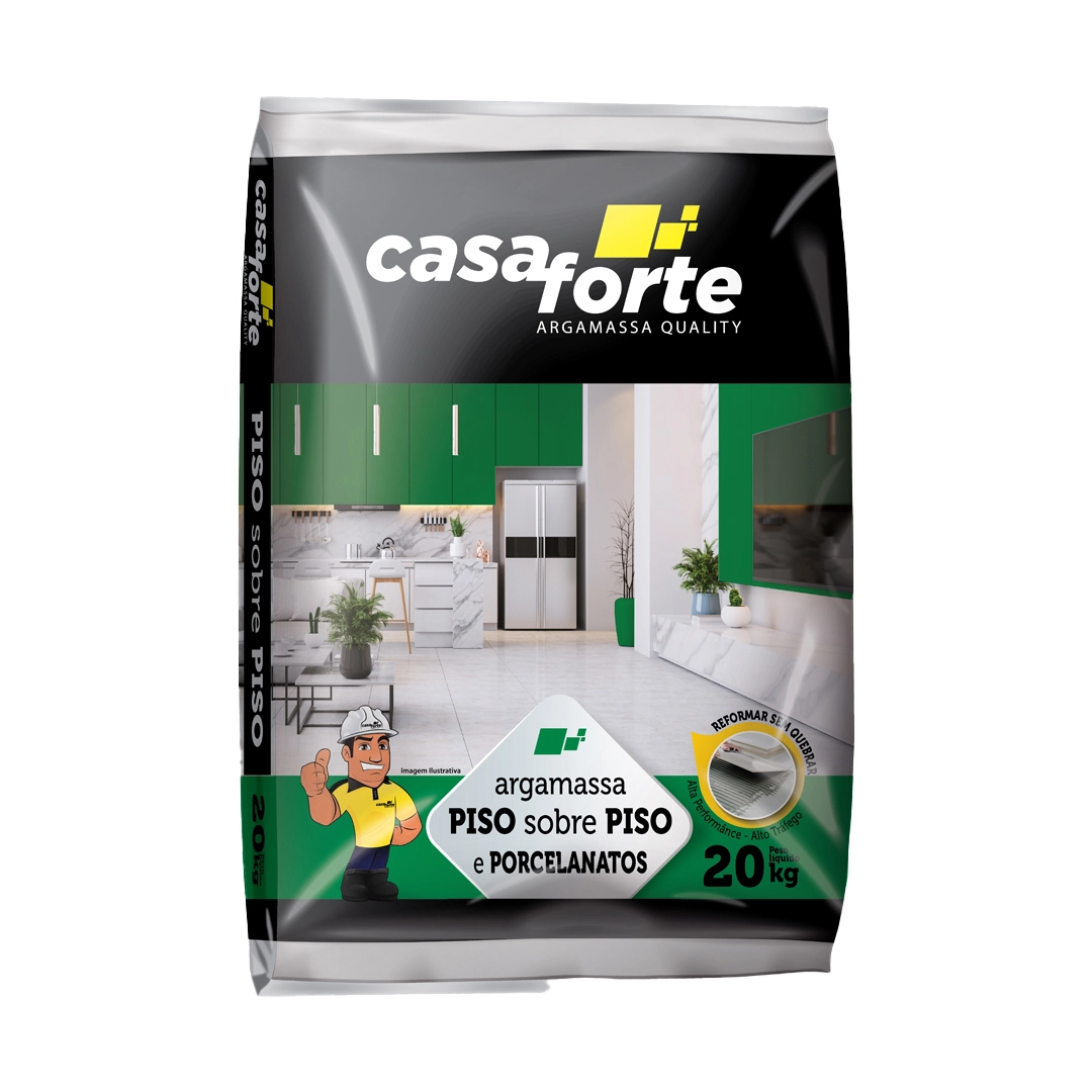Argamassa Piso sobre Piso Interno e Externo 20kg Cinza Casa Forte