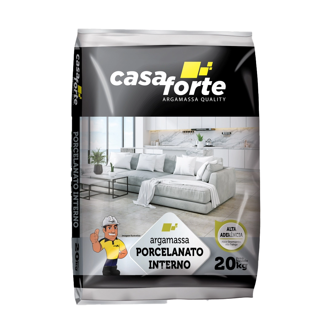 Argamassa Porcelanato Interno 20kg Cinza Casa Forte