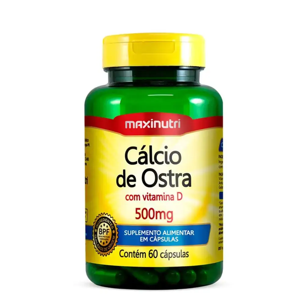 Cálcio de ostra + vitamina d maxinutri 60 cápsulas