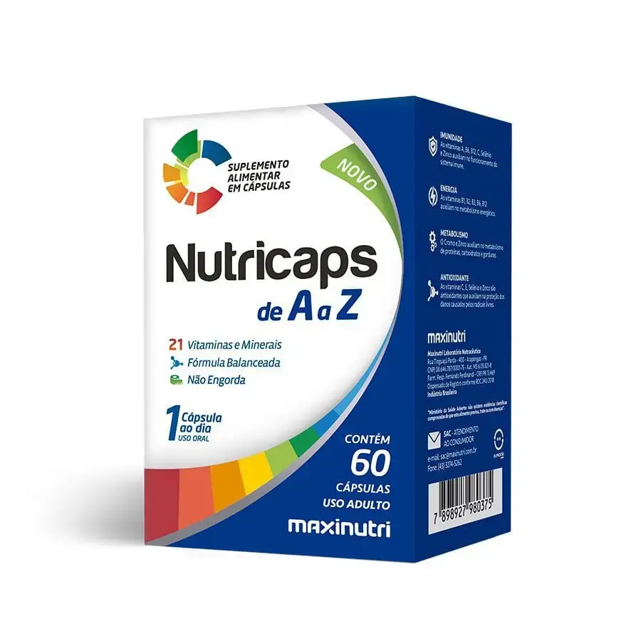 Nutricaps AZ 250mg 60 cápsulas - MaxiNutri