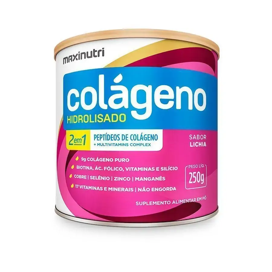 Colágeno Hidrolisado 2 em 1 250gr - MaxiNutri - Lichia