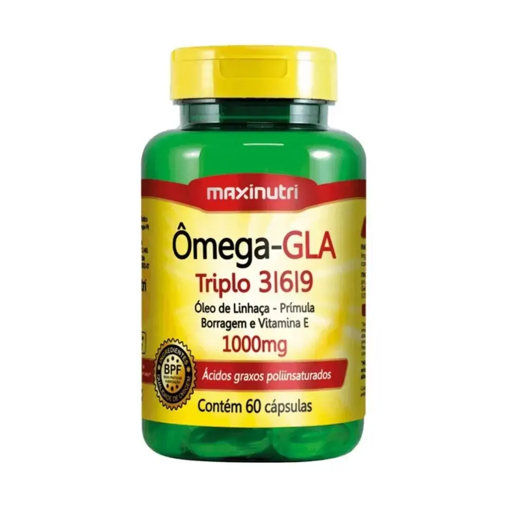 Ômega GLA 3 6 9 Linhaça Prímula Vitamina E 60Cáp - Maxinutri