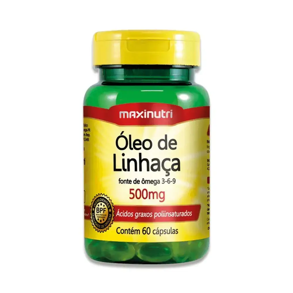 Óleo De Linhaça 500mg 60Cápsulas Maxinutri