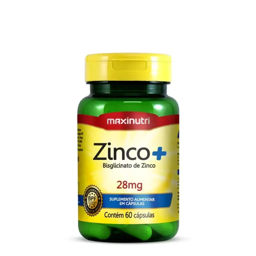 Zinco+ 28mg 60 cáps - MaxiNutri
