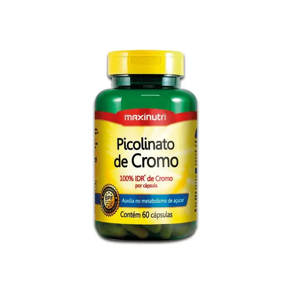 Picolinato de Cromo 100%IDR 60Cáps - Maxinutri
