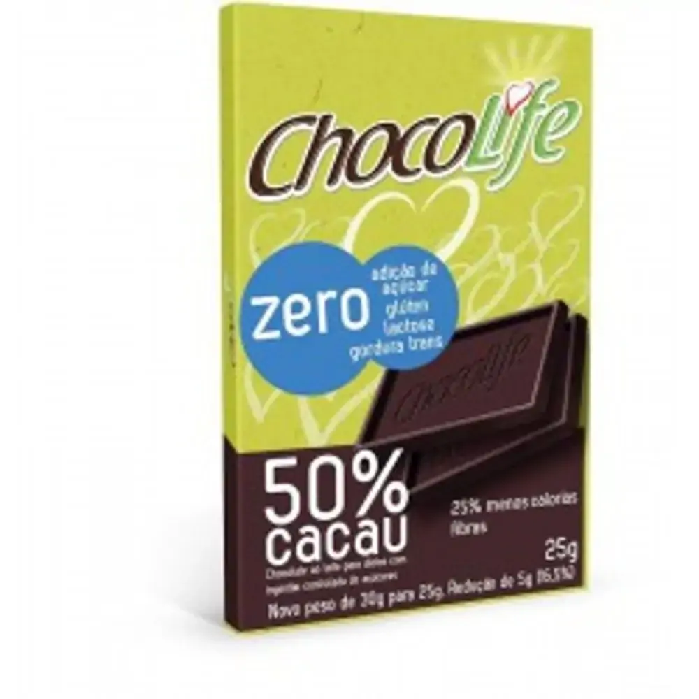 Barra Choc 50 Cacau Cx 20unid Chocolife Chocolife