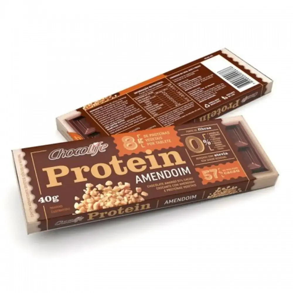 Chocolate Proteina Amendoim 40g Chocolife