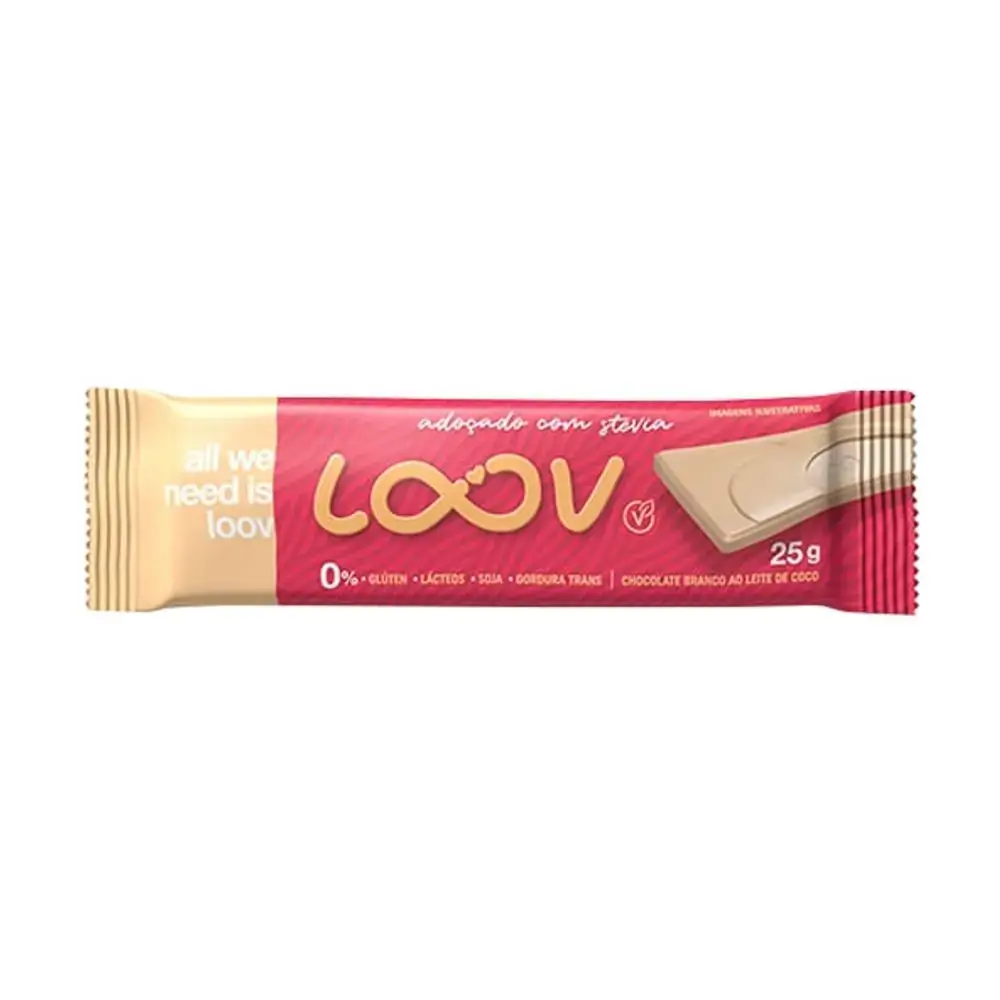 Choc.loov Leite Coco 25g Choc.branco
