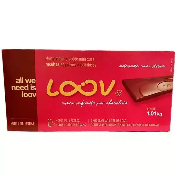 Chocolate ao Leite de Coco Loov Chocolife 1,01Kg