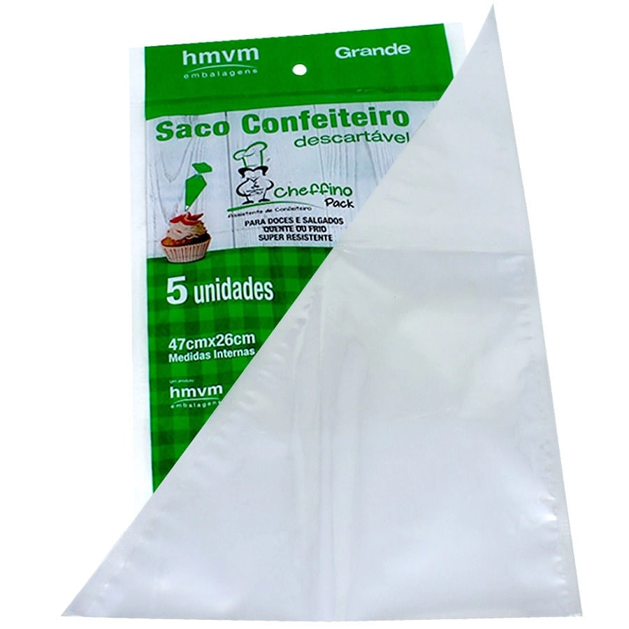 Saco Confeiteiro Gr 47x26cm C/5 Hmvm